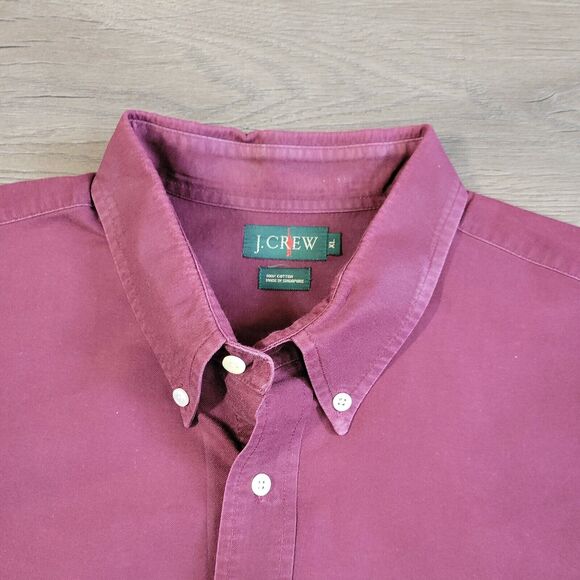 J Crew Shirt Men Extra Large Red Career Chore Work Button Up Classiccore Preppy - Picture 2 of 6